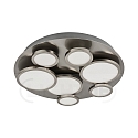 Ceiling rondel NIKKI 7-flame, incl. 4x GU10 � 4.5W 2700K + 3x GU10 � 8W 2700K (3-StepDim), silver grey / satined