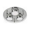 Ceiling rondel CHROMIA, 3-flame, incl. 3x GU10 5W 2700K 400lm (3-Step-dimmable), chrome / satined