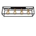 Lucide Deckenleuchte RUBEN, 4xE27, 80 x 20 x 22,5cm, schwarz