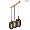 Lucide pendant luminaire CORINA 3 flames E27 IP20, brass, black dimmable