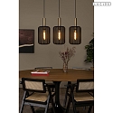 Lucide pendant luminaire CORINA 3 flames E27 IP20, brass, black dimmable