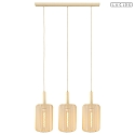 pendant luminaire CORINA 3 flames E27 IP20, beige dimmable