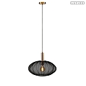 pendant luminaire CORINA E27 IP20, brass, black dimmable