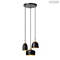 pendant luminaire CHAYANNE 3 flames E14 IP20, brass, black 