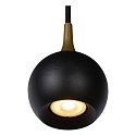 Pendelleuchte FAVORI, IP20, 1-flammig, Kugelkopf � 9cm, GU10 (exkl.), schwarz / gold
