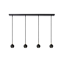Pendelleuchte FAVORI, IP20, 4-flammig, 4x Kugelkopf � 9cm, 4x GU10 (exkl.), schwarz / gold