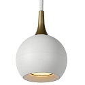 Lucide Pendelleuchte FAVORI, IP20, 4-flammig, 4x Kugelkopf � 9cm, 4x GU10 (exkl.), wei� / gold