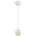 Pendelleuchte / Badezimmerleuchte FAVORI, IP44, Kugelkopf � 9cm, GU10 (exkl.), Baldachin eckig, wei�