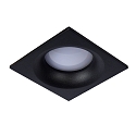 Lucide recessed spotlight ZIVA square GU10 IP44, black matt