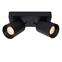 Lucide LED Deckenstrahler NIGEL, GU10, 2x5W 2200K/3000K, dimmbar, schwarz