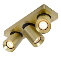 Lucide LED Deckenstrahler NIGEL, GU10, 3x5W 2200K/3000K, dimmbar, Gold matt, messing