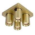 Lucide LED Deckenstrahler NIGEL, GU10, 4x5W 2200K/3000K, dimmbar, Gold matt, messing
