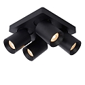 Lucide LED Deckenstrahler NIGEL, GU10, 4x5W 2200K/3000K, dimmbar, schwarz