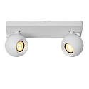 Deckenstrahler FAVORI, IP20, 2-flammig, 2x Kugelkopf � 9cm, 2x GU10 (exkl.), drehbar + schwenkbar, wei�