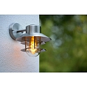 Lucide outdoor wall luminaire ZICO round, direct E27 IP44, chrome matt dimmable