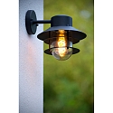 Lucide outdoor wall luminaire ZICO round, direct E27 IP44, black dimmable