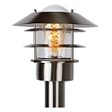Lucide outdoor floor lamp ZICO round, direct E27 IP44, chrome matt dimmable