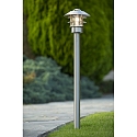 Lucide outdoor floor lamp ZICO round, direct E27 IP44, chrome matt dimmable