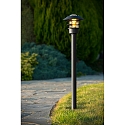 Lucide outdoor floor lamp ZICO round, direct E27 IP44, black dimmable