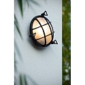 Lucide Outdoor Wandleuchte DUDLEY, 1xE27, IP65, rund, schwarz
