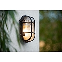 Lucide Outdoor Wandleuchte DUDLEY, 1xE27, IP65, oval, schwarz