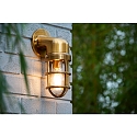 Outdoor Wandleuchte DUDLEY, 1xE27, IP44, zylindrisch, Gold matt, messing