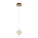 pendant luminaire CINTRA round IP20, gold matt, brass, transparent 