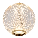 Lucide pendant luminaire CINTRA round IP20, gold matt, brass, transparent 