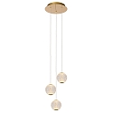 pendant luminaire CINTRA round IP20, gold matt, brass, transparent 