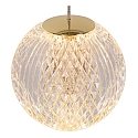 Lucide pendant luminaire CINTRA round IP20, gold matt, brass, transparent 