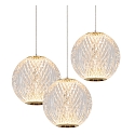 Lucide pendant luminaire CINTRA round IP20, gold matt, brass, transparent 