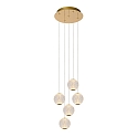 pendant luminaire CINTRA LED round IP20, gold matt, brass, transparent 