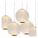 Lucide pendant luminaire CINTRA LED round IP20, gold matt, brass, transparent 