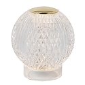 Lucide LED Akku Tischleuchte CINTRA, � 9 cm, 1x1,5W, 3000K, dimmbar, transparent