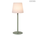 battery table lamp TYON with USB connection, with touch dimmer IP65, green, mat dimmable
