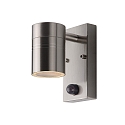 LED Outdoor Wandstrahler ARNE, � 6,3 cm, GU10, 1x5W, 2700K, IP44 - 6,3 x 12 x 16,3cm, Chrom matt