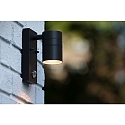 Lucide LED Outdoor Wandstrahler ARNE, � 6,3 cm, GU10, 1x5W, 2700K, IP44 - 6,3 x 12 x 16,3cm, schwarz