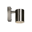 LED Outdoor Wandstrahler ARNE, � 6,3 cm, GU10, 1x5W, 2700K, IP44 - 6,3 x 12 x 11,5cm, Chrom matt