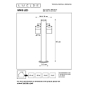 Lucide bollard lamp ARNE LED 2 flames, round GU10 IP44, chrome matt