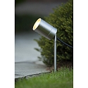 Lucide gorund spike luminaire ARNE LED round, with plug GU10 IP44, chrome matt