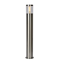 bollard lamp FEDOR cylindrical, direct E27 IP44, chrome matt dimmable