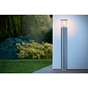 Lucide bollard lamp FEDOR cylindrical, direct E27 IP44, chrome matt dimmable