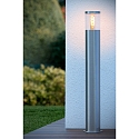 Lucide bollard lamp FEDOR cylindrical, direct E27 IP44, chrome matt dimmable