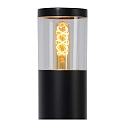 Lucide bollard lamp FEDOR cylindrical, direct E27 IP44, black matt dimmable