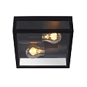 ceiling luminaire DUKAN 2 flames, square E27 IP65, black