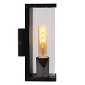 Lucide wall luminaire SLIGO cylindrical E27 IP65, black, transparent
