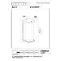 Lucide wall luminaire SLIGO cylindrical E27 IP65, black, transparent