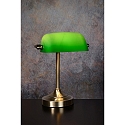 table lamp BANKER square E14 IP20, green, bronze 
