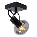 Lucide spot MADEE square E14 IP20, smoky colour, black