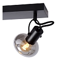 Lucide spot MADEE 2 flames, square E14 IP20, smoky colour, black